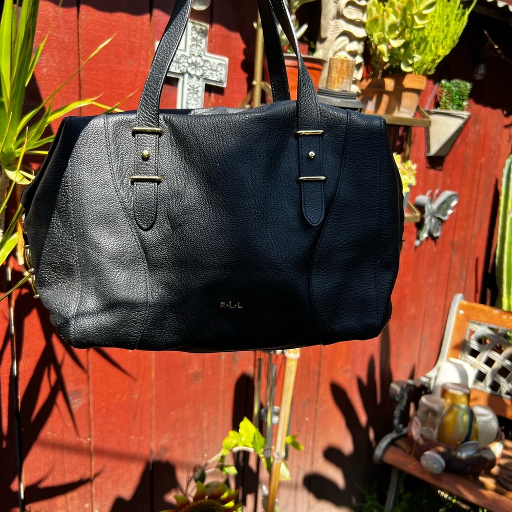 Ralph Lauren Black Leather Tote